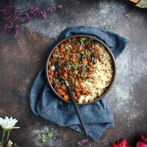 Vegan Red Beans and Rice with Smoky Mushrooms - Cilantro and Citronella