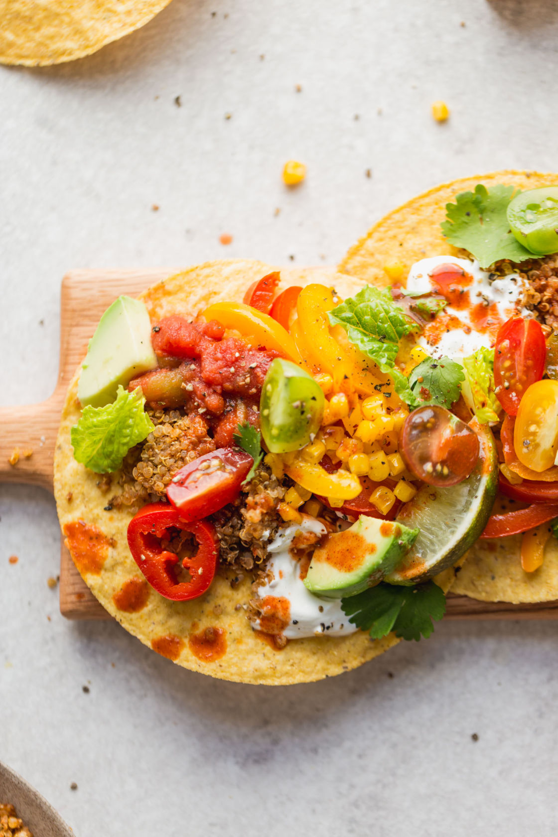 Vegetarian Quinoa Taco Meat Tostadas Main Recipe