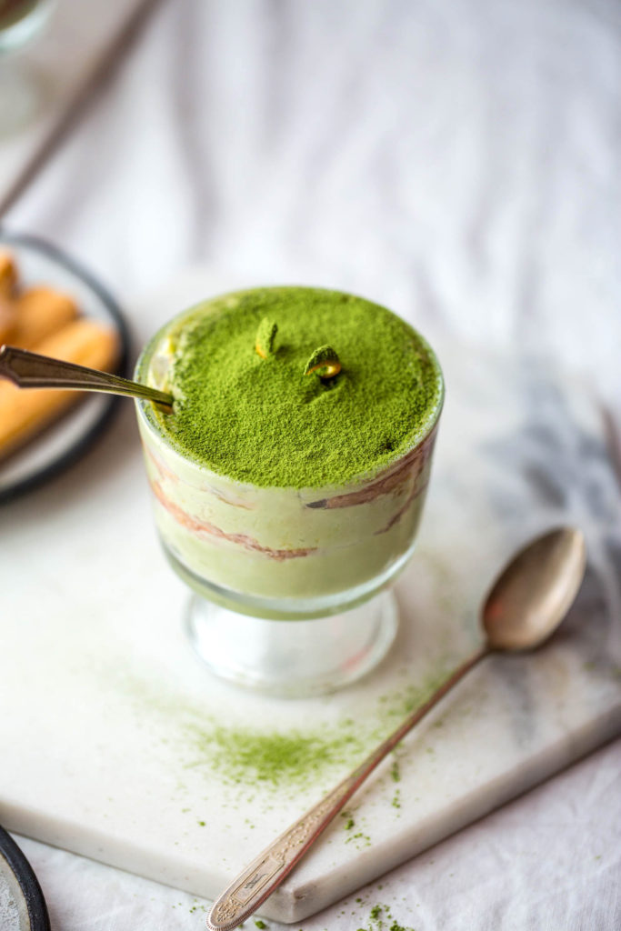 Matcha & Blood Orange Tiramisu Cups For Dessert