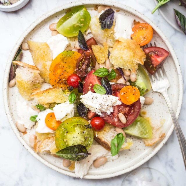 White Bean Caprese Panzanella Summer Lunch Recipe