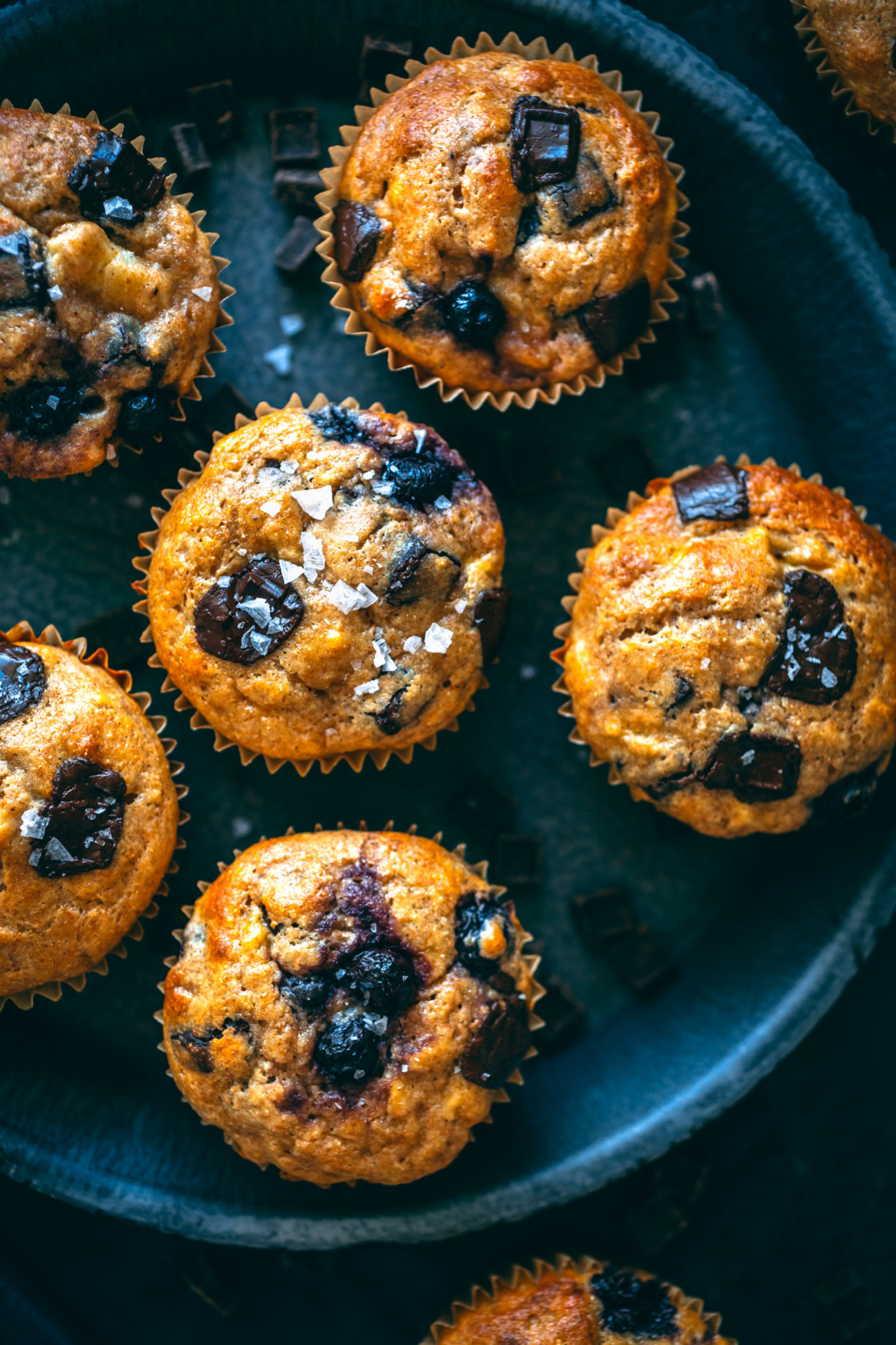 Banana Blueberry Chocolate Chip Muffins - Vegetarian 'Ventures