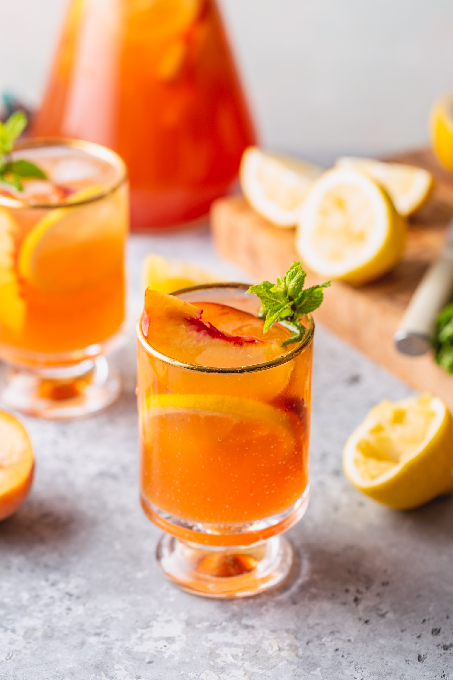 Peach Iced Tea Lemonade (Homemade!) - Vegetarian 'Ventures