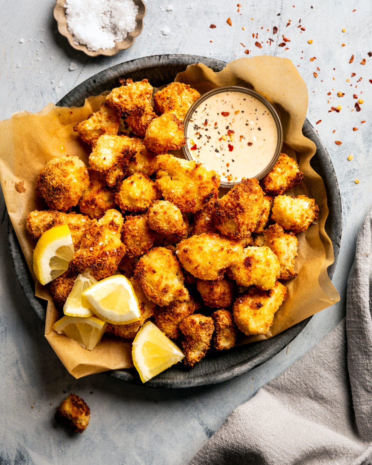 Coconut Cauliflower Bites With Creamy Honey Mustard Yogurt Sauce ...