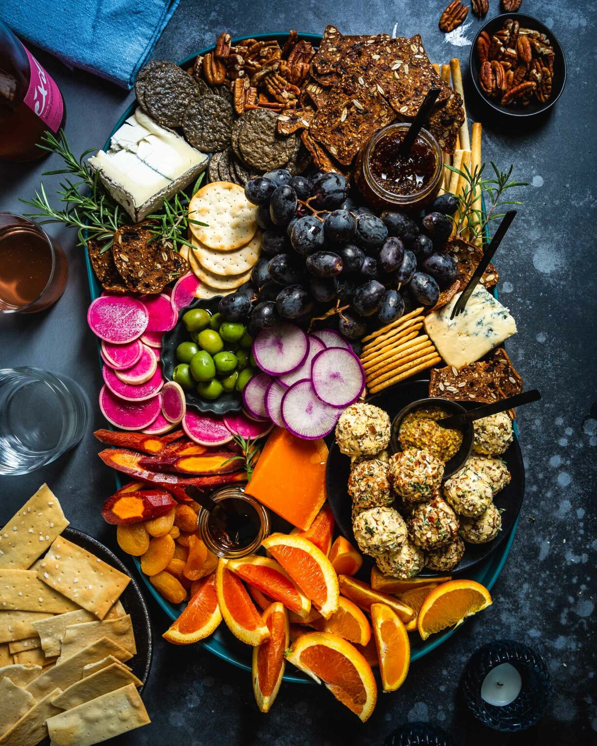 Fall Cheese Platter With Mini Cheese Ball Bites - Vegetarian 'Ventures