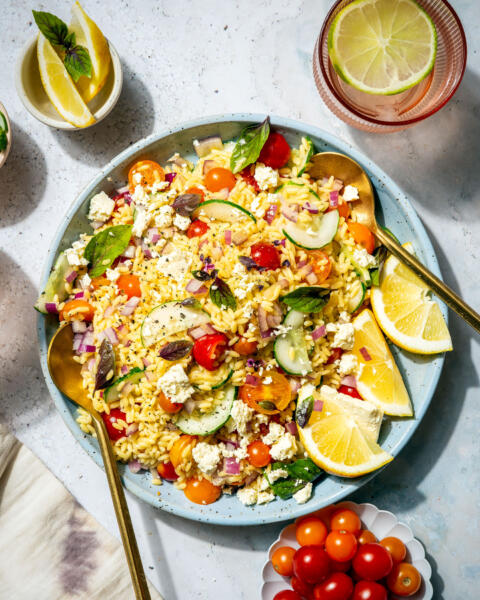 Lemon Herb & Feta Orzo Salad - Vegetarian 'Ventures